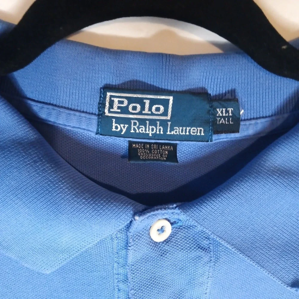 Ralph Lauren Polo Shirt Mens Size  XLT Blue‎ Cotton Short Sleeve Casual